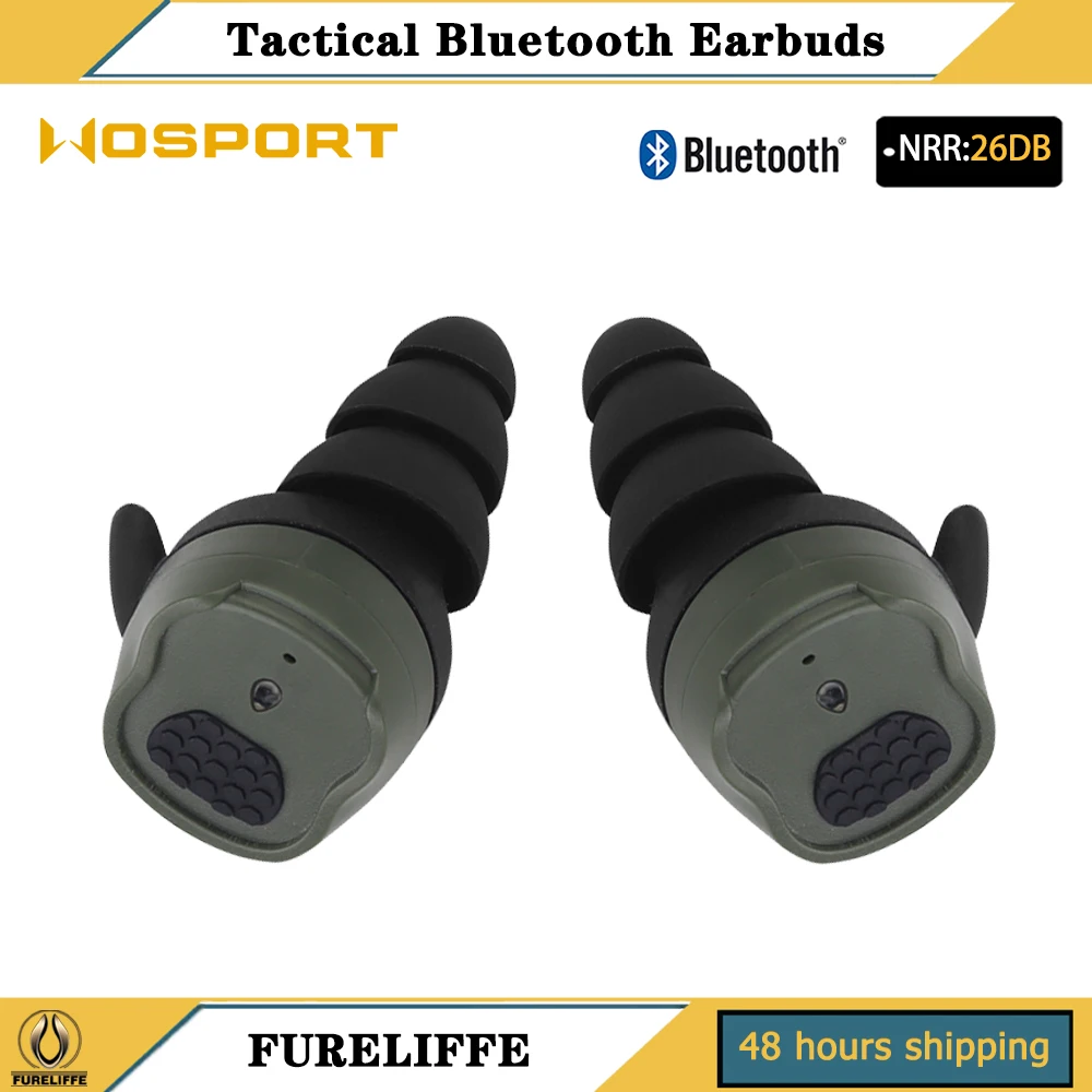 Tactical Bluetooth 5.3 Interconnect Headset，Electronic Sound Pickup&Noise Reduction,Hearing Protective Earplugs TYPE-C Charging
