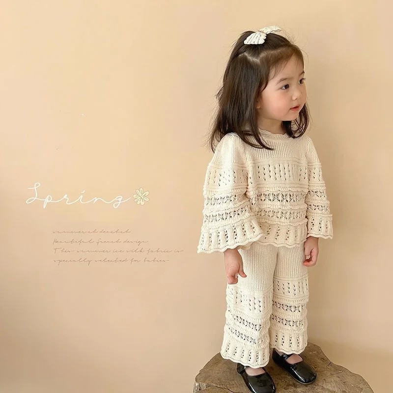 

Girls Tops+Pants Kids Suits 2PCS/Set Cotton 2024 Cute Spring Autumn Cotton Tracksuit Jogging Suit Christmas Gift Children Clothi