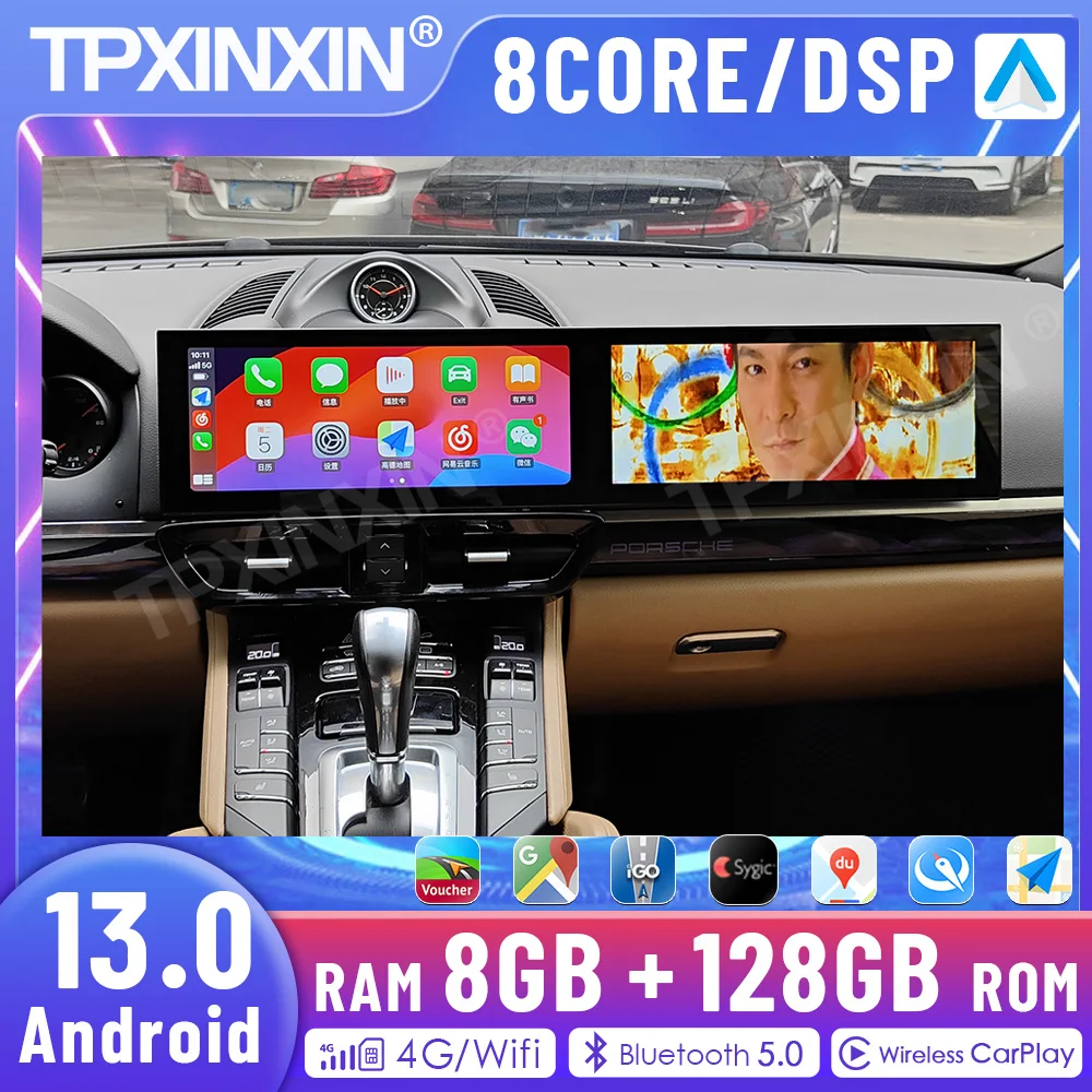 

12.3 Inch Wireless CarPlay 8+128G Android 13 HD Touch Screen For Porsche Cayenne 2010-2016 Car Radio Multimedia Player GPS Navi