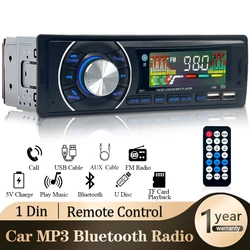 Car Audio Radio 1din Bluetooth Stereo MP3 Player FM Receiver 12V Support Phone Charging AUX/USB/TF Card In Dash Kit