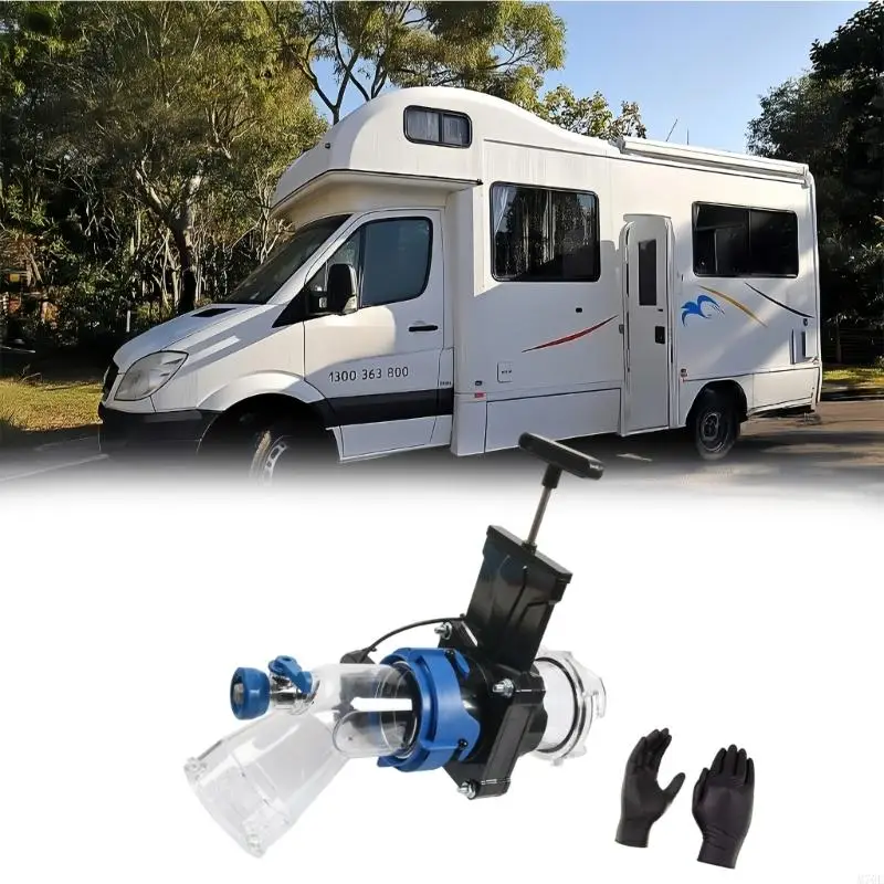 M76E Klarer Abwasserspülschlauch für Wohnmobile, Tankspüler, 45-Grad-Abwasserschlauchanschluss für einfache Reinigung des – Detail 3