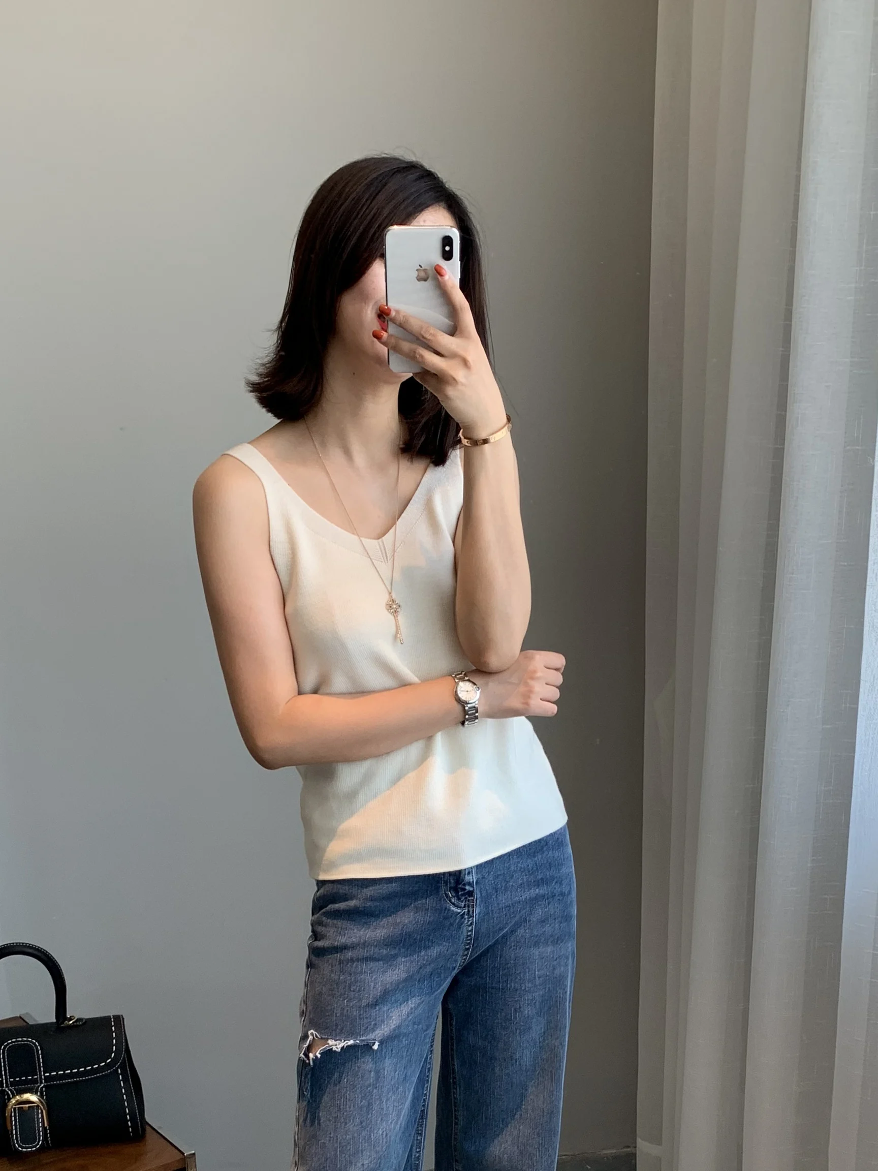 

Женский шерстяной жилет с V-образным вырезом, трикотажный, модный, облегающий, для ношения под одеждой, на лето и осень