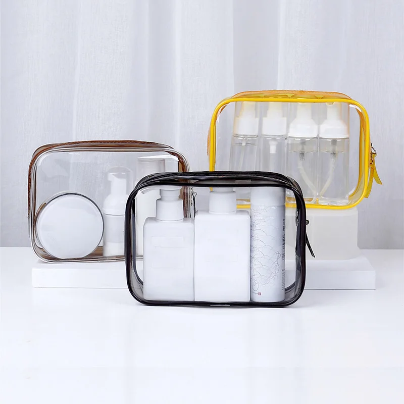 ETya Transparent Cosmetic Bag Travel Organizer PVC Waterproof Clear Makeup Bag Beauty Case Toiletry Bag Make Up Pouch Wash Bags