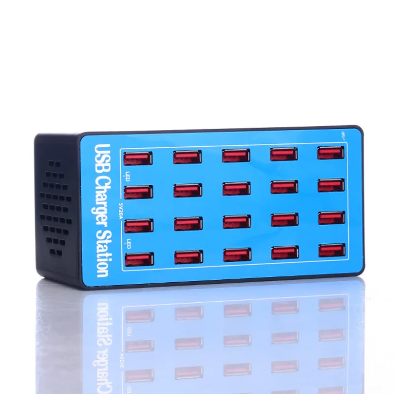 

20 Ports USB Charger Fast Charger Phone Charge Multi USB HUB Charging Station Desktop Chargers for iPhone Samsung htc