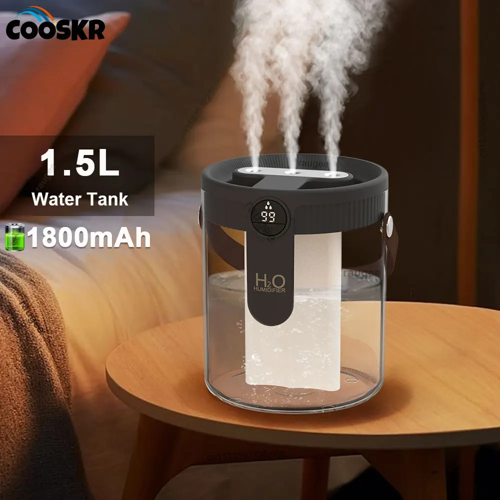 �y�Z�[�����z1.5L ��C������ ��e�ʉƒ�p������ �T�C�����g�~�X�g���[�J�[ 1800mAh �o�b�e���[ USB �[�d�������� LED ���C�g�t��