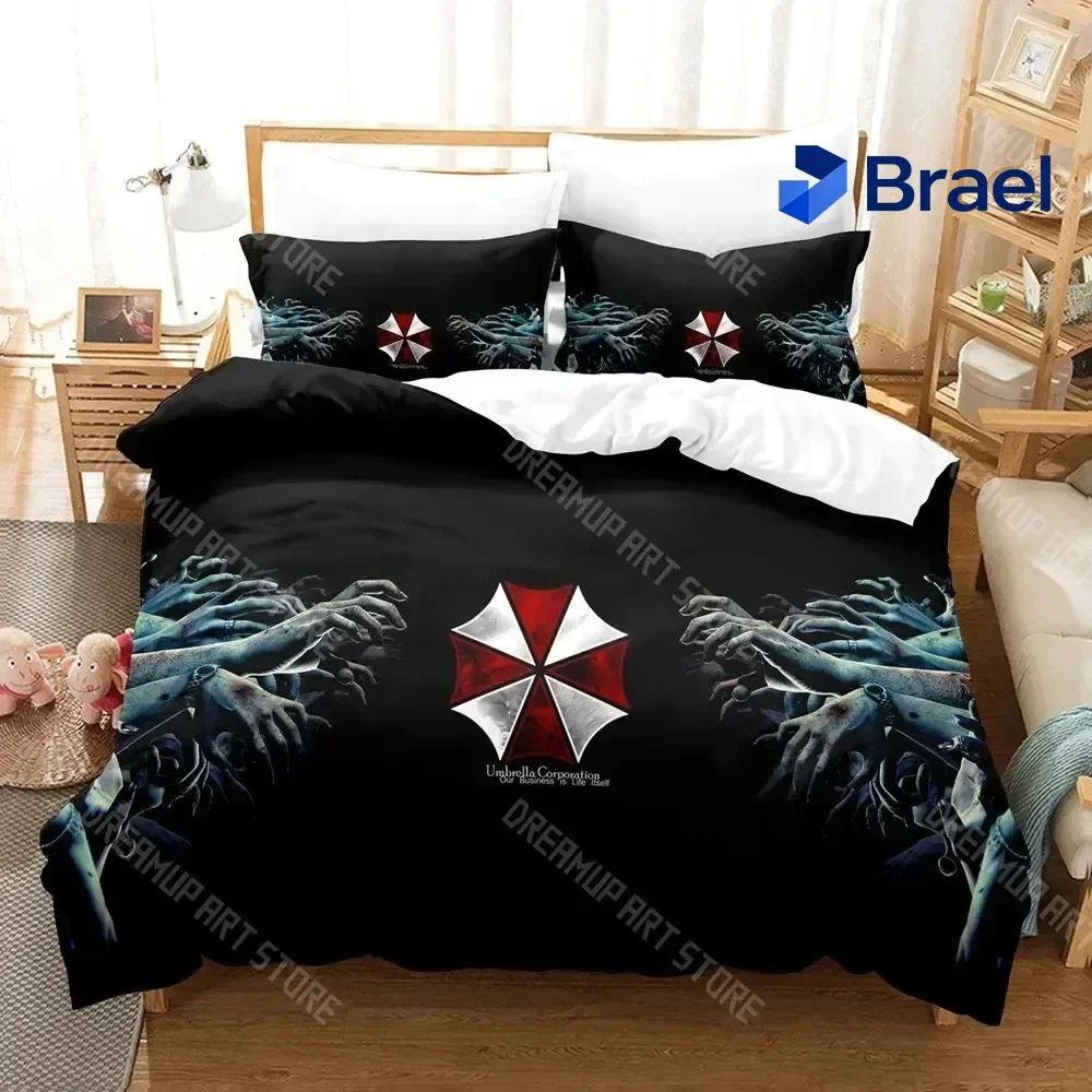 Exquisite 3D Print Corporation Red Umbrella Bedding Set Boys Girls Twin Queen Size Duvet Cover Pillowcase Bed Boys Adult Fashion