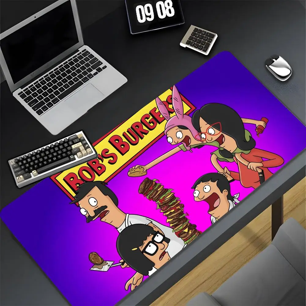 Cartoon B-Bobs Burgers Mouse Pad XXL Gamer Gaming PC Computer Otaku Locking Edge DIY Customized Photo Laptop Notebook Desk Mat