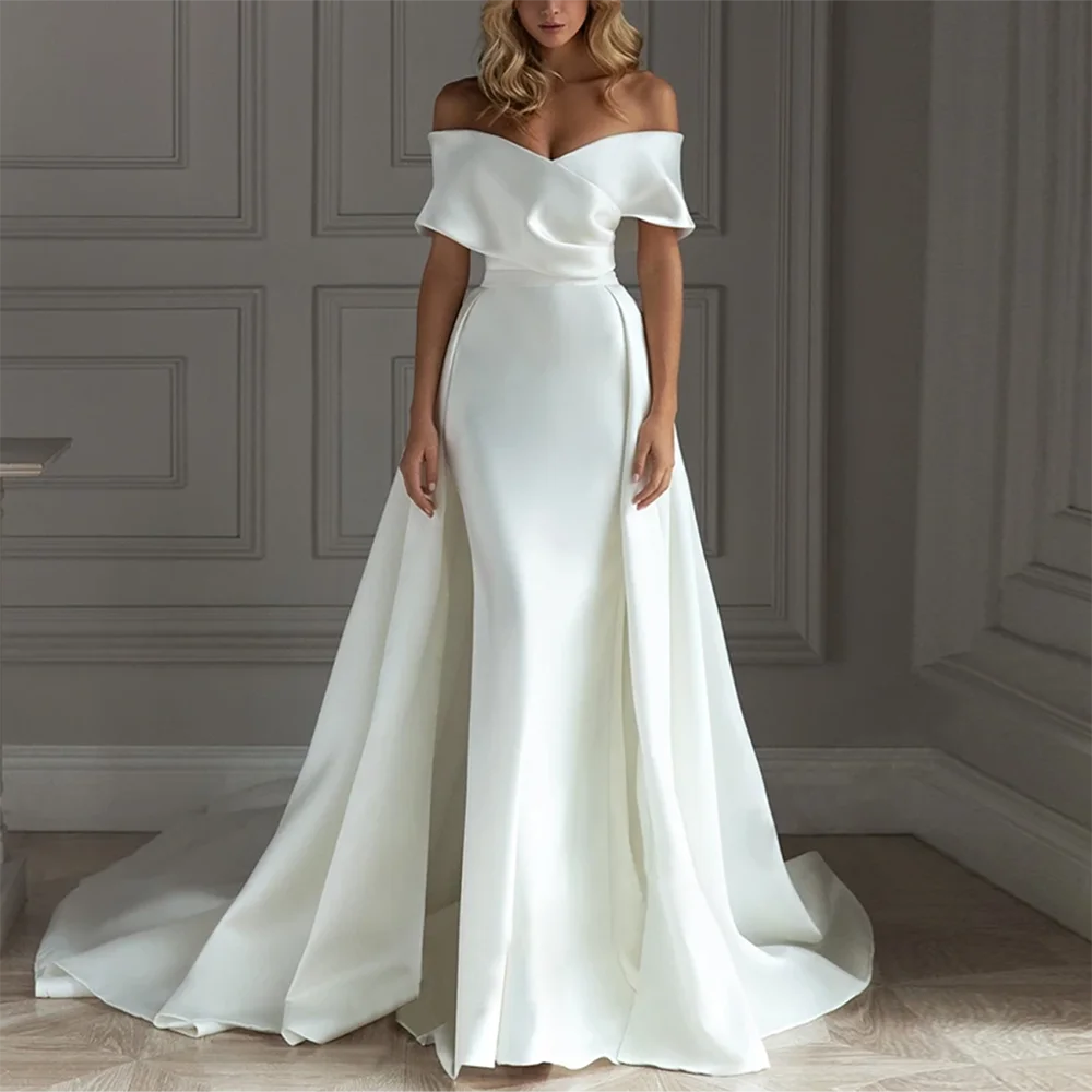 

Women's Wedding Dress A-Line One Shoulder Backless Beach Dresses for Bridal Party Travel Vacation Beach Wedding Banquet