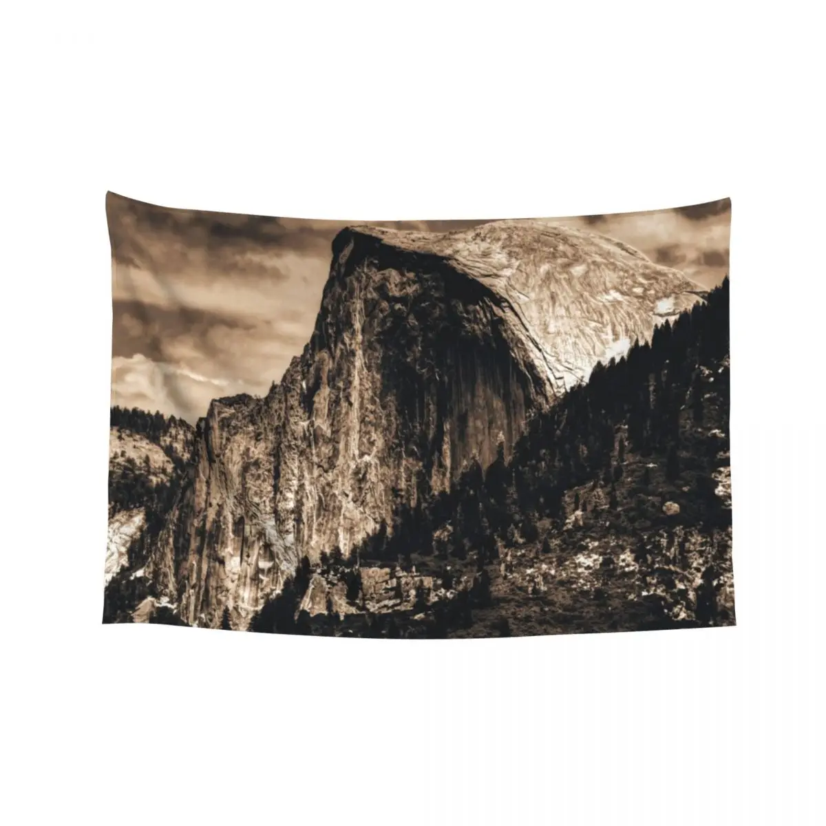 

Mountains and Forest - Half Dome in Yosemite National Park Black and White Tapestry Carpet On The Wall Room Decor Cute Tapestry