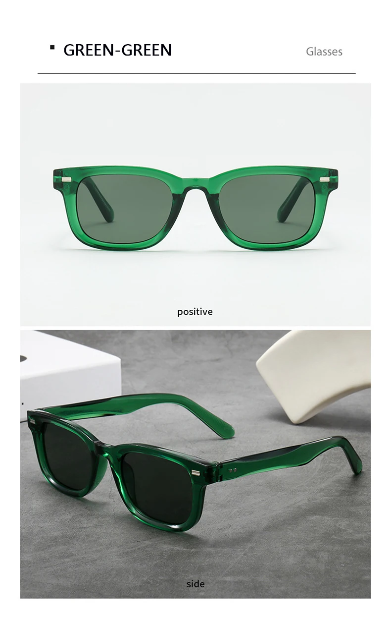 Herren-Sonnenbrille mit dickem Rahmen, Retro-Stil, braun, schmaler Rahmen, Hip-Hop-Stil, Rapper-Brille, Urlaubs-Sonnenbrille, UV400 – Detail 18