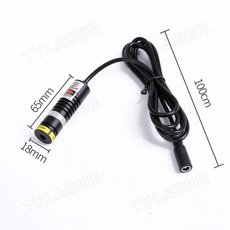 D18x65mm Focusable with Lock Ring 780nm IR Cross Line Laser 30mW 50mW 100mW Diode Module Cuting Positioning(Free with Adapter)