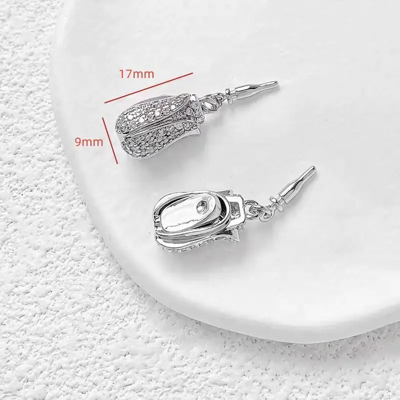 1piece red zircon Rose flower Clasp for making jewelry necklace DIY  connector  hook FPPJ wholesale