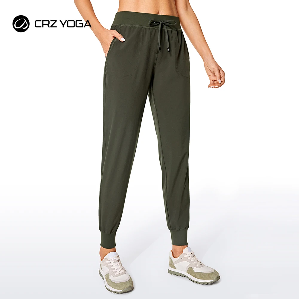 CRZ YOGA Women's Lightweight Joggers Pants with Pockets Drawstring Workout Running Pants with Elastic Waist