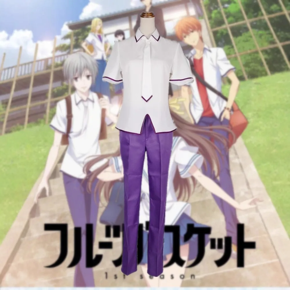 Fruits Basket Tohru Honda Yuki Soma Cosplay Costume White Japanese Sailor Uniform Full Set Adult Halloween Comic Con Outfit view 5