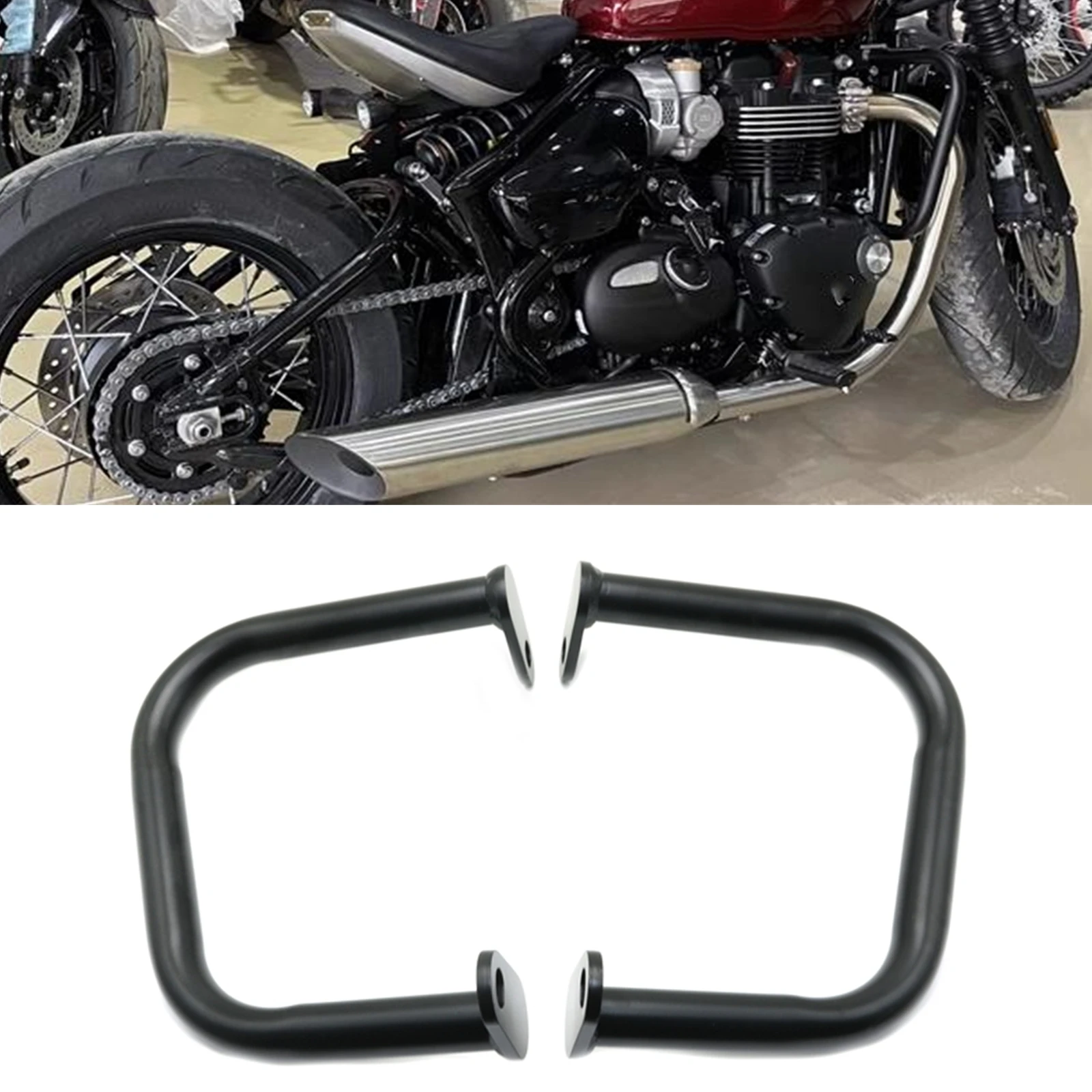 2pcs Motorbike Engine Guard Crash Frame Bar For Triumph Bonneville T100 T120 Bobber Street Twin Street Cup