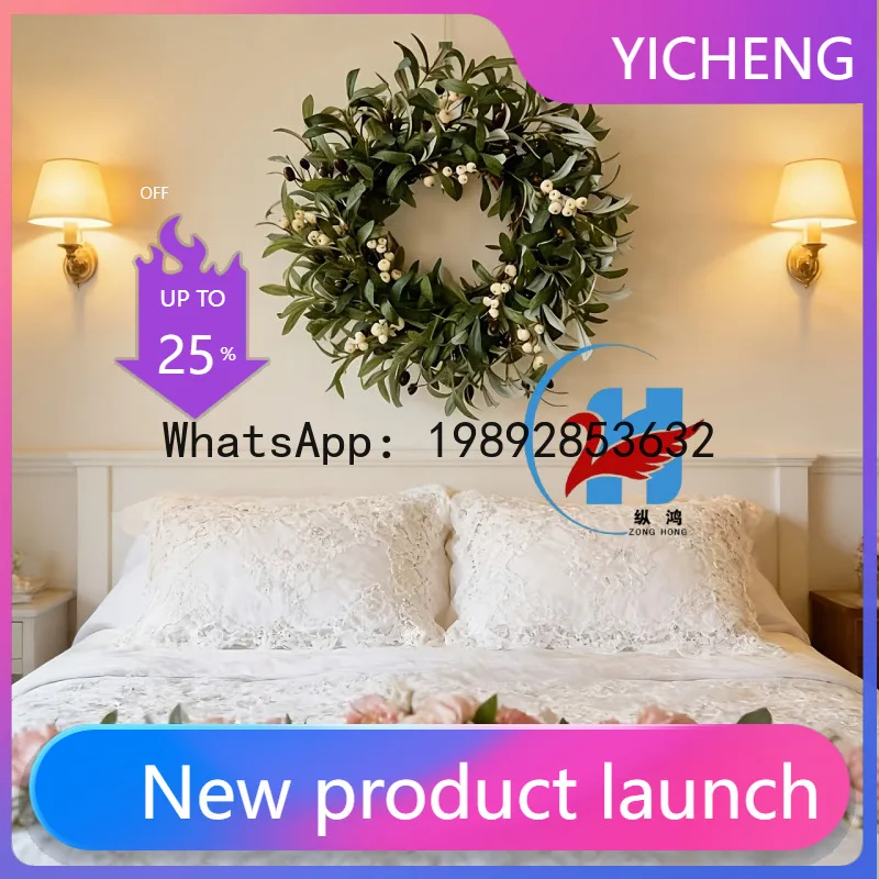 

ZZ spring and summer olive wreath farmhouse courtyard decoration pendant large size DIY atmosphere