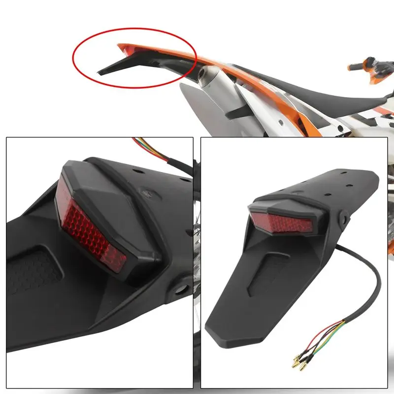 A20K-Motorcycle 12V LED Tail Light Rear Fender Brake Lamp Universal Accessory For Motocross