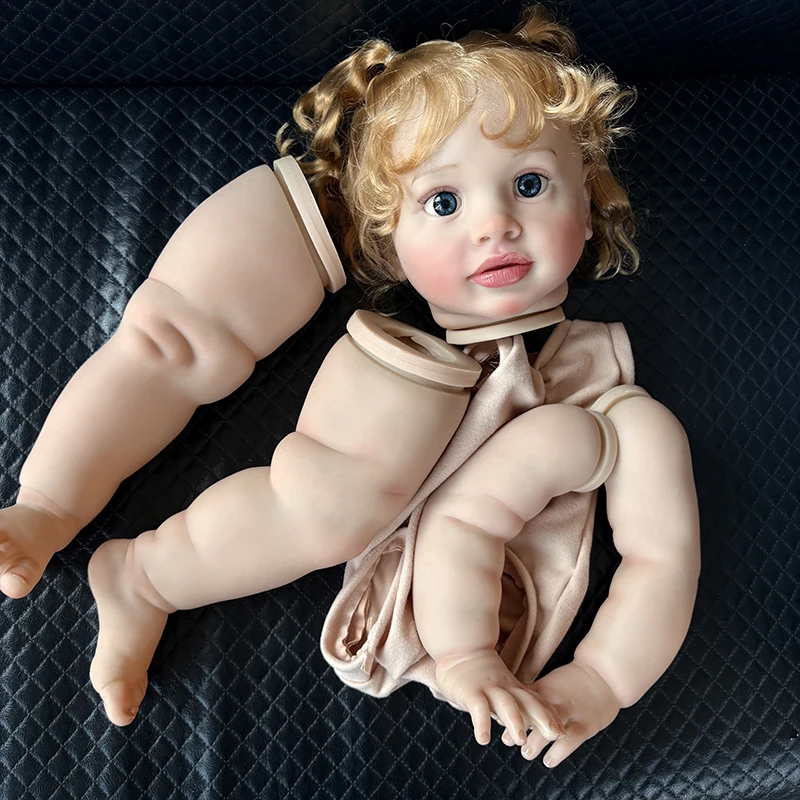 26inch Reborn Doll Kit Pippa with Blond Hair Lifelike Awake Baby Already Painted Unfinished Doll Parts DIY Baby toys