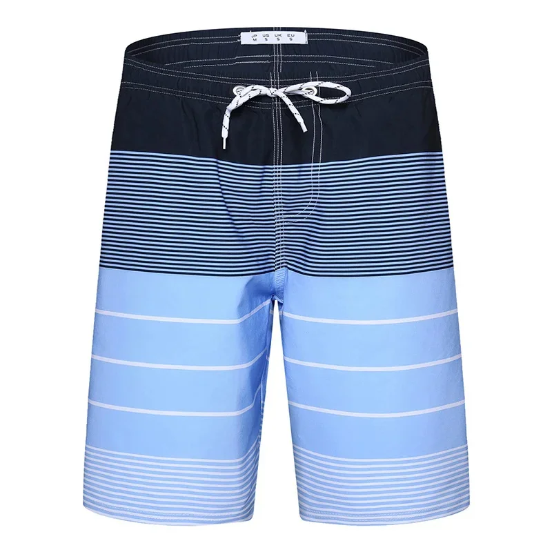 Gradient Stripes Graphic Swim Trunks For Men Colorful Splicing 3D Printed Short Pants Summer Hawaii Surf Swimsuit Beach Shorts