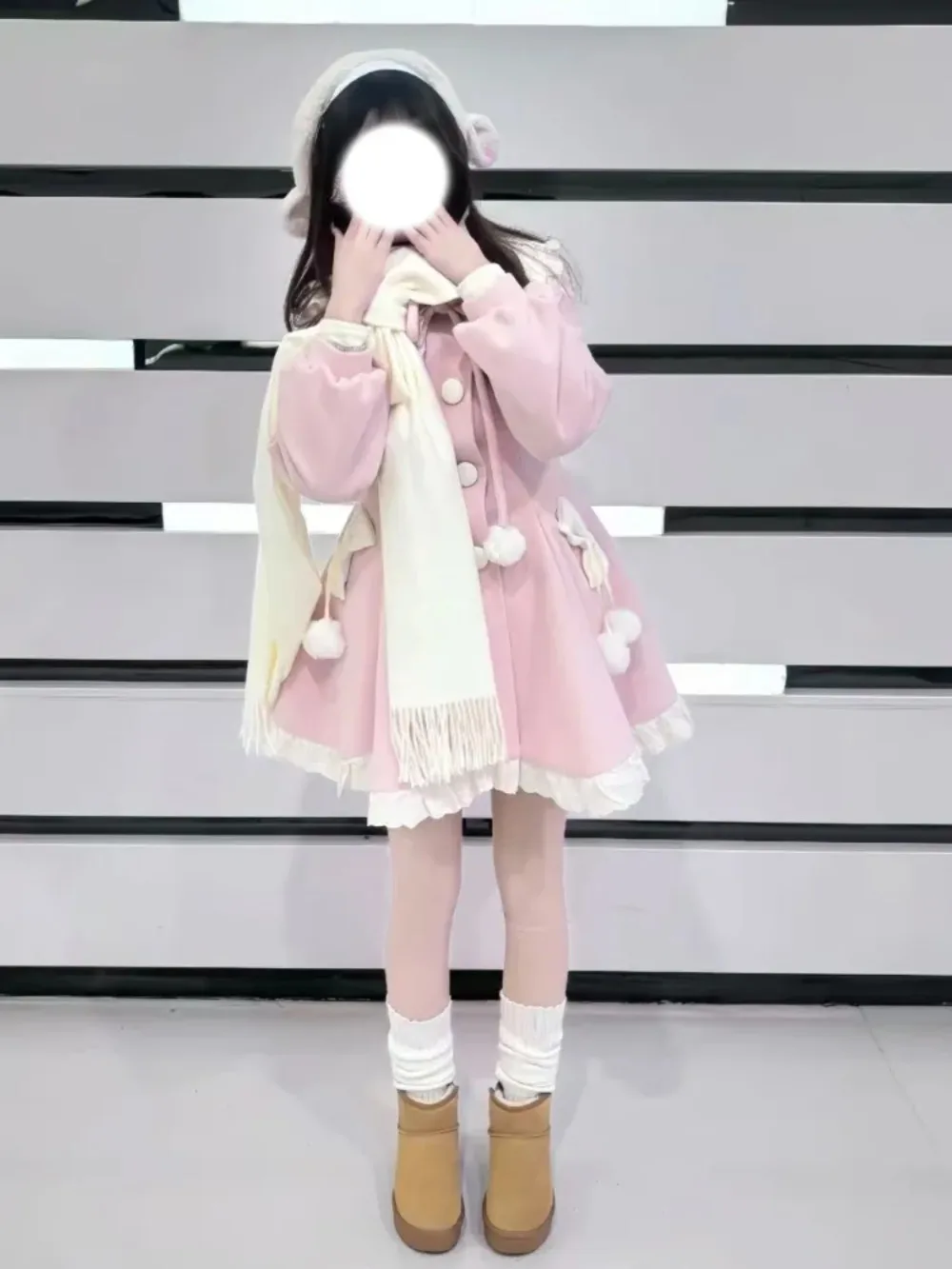 

Японское кавайное кружевное лоскутное милое платье в стиле Лолиты, женское пальто Y2k, эстетические контрастные цветные платья, однобортные вечерние платья