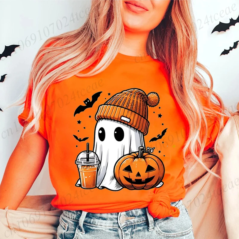 مضحك هالوين تي شيرت، موسم مخيف المرأة قميص، مضحك بو القمم، هالوين حزب شبح النساء الرجال تي شيرت قصيرة الأكمام قمم #3