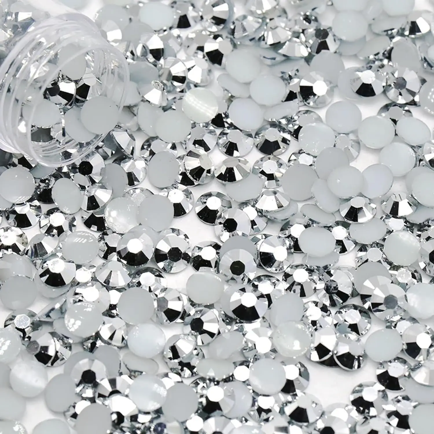 Silberne Flatback-Harz-Jelly-Strass-Steine 2mm 3mm 4mm 5mm 6mm – Künstliche Edelsteinperlen für Bastelarbeiten, DIY-Nagelkunst und Charms-Zubehör – Detail 3