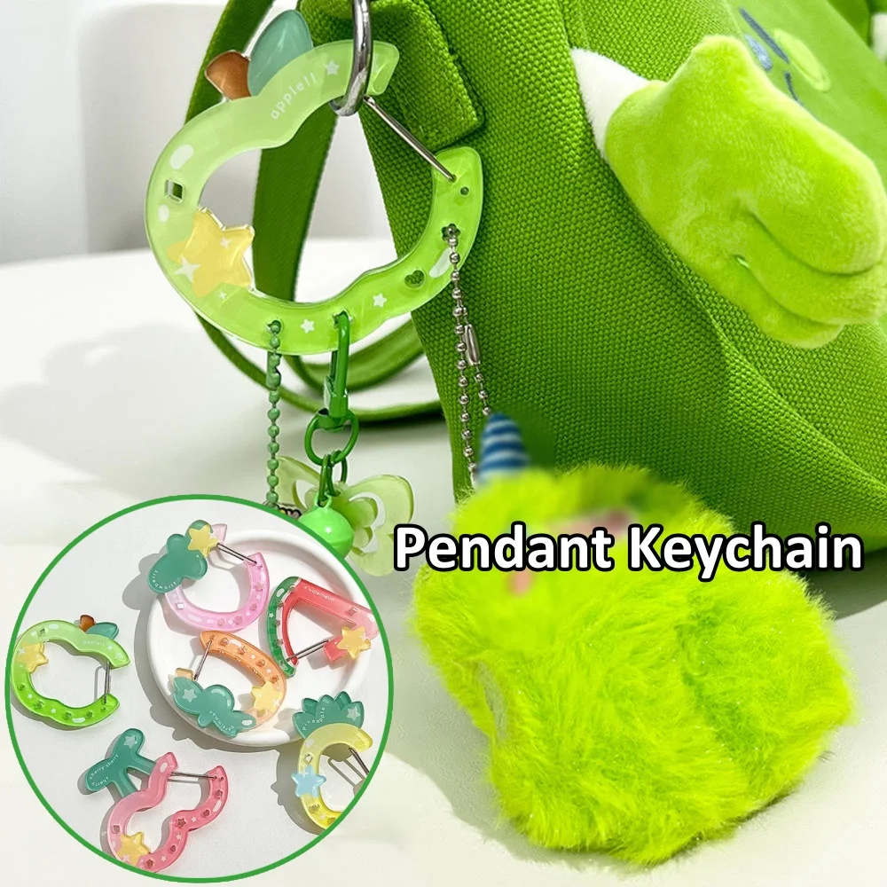 Acrylic Fruit Shape Keychain Buckle Ins Charms Bag Pendant Backpack Hanging Ornament Keyring Carabiner Decoration Accessories