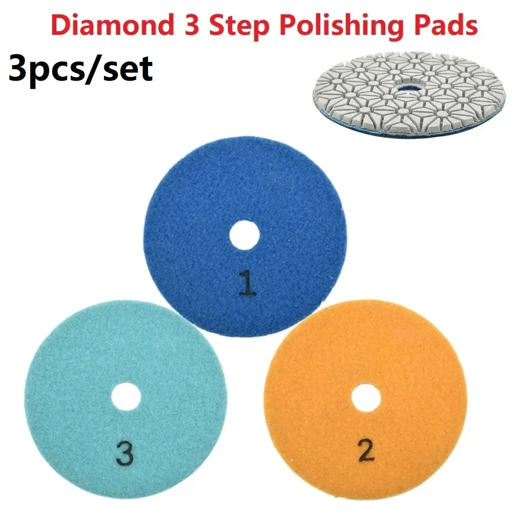 

High Quality Wear-Resistant Polishing Pads Tool Marble 3pcs Exquisite Practical Replacement Stone Wet/Dry 4 Inch