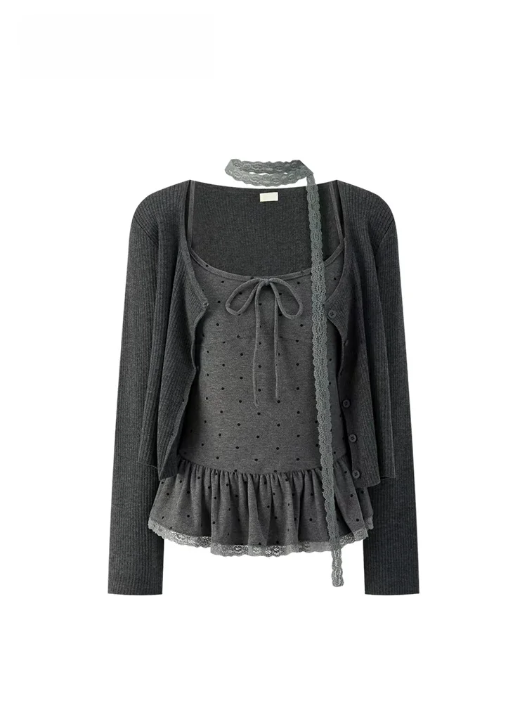 

Faionable plus Size Set Women's Early Autumn New Sle Long Sve Sle Vest Car Club Large Size Young Looking