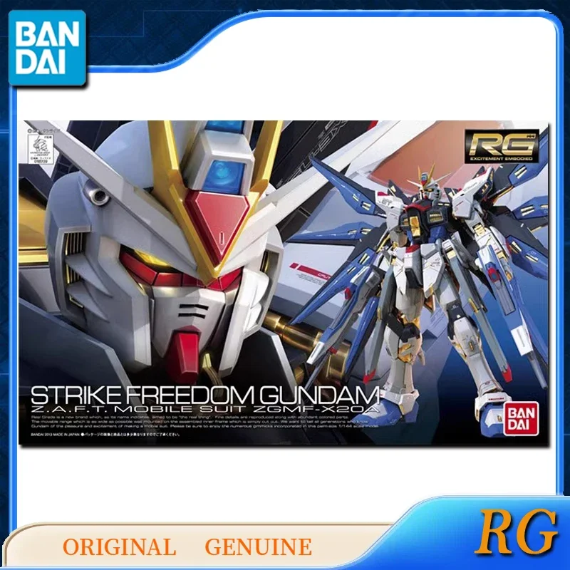 Bandai Original GUNDAM RG STRIKE FREEDOM GUNDAM Anime Action Figures Toys for Boys Girls Kids Gift Collectible Model Ornaments