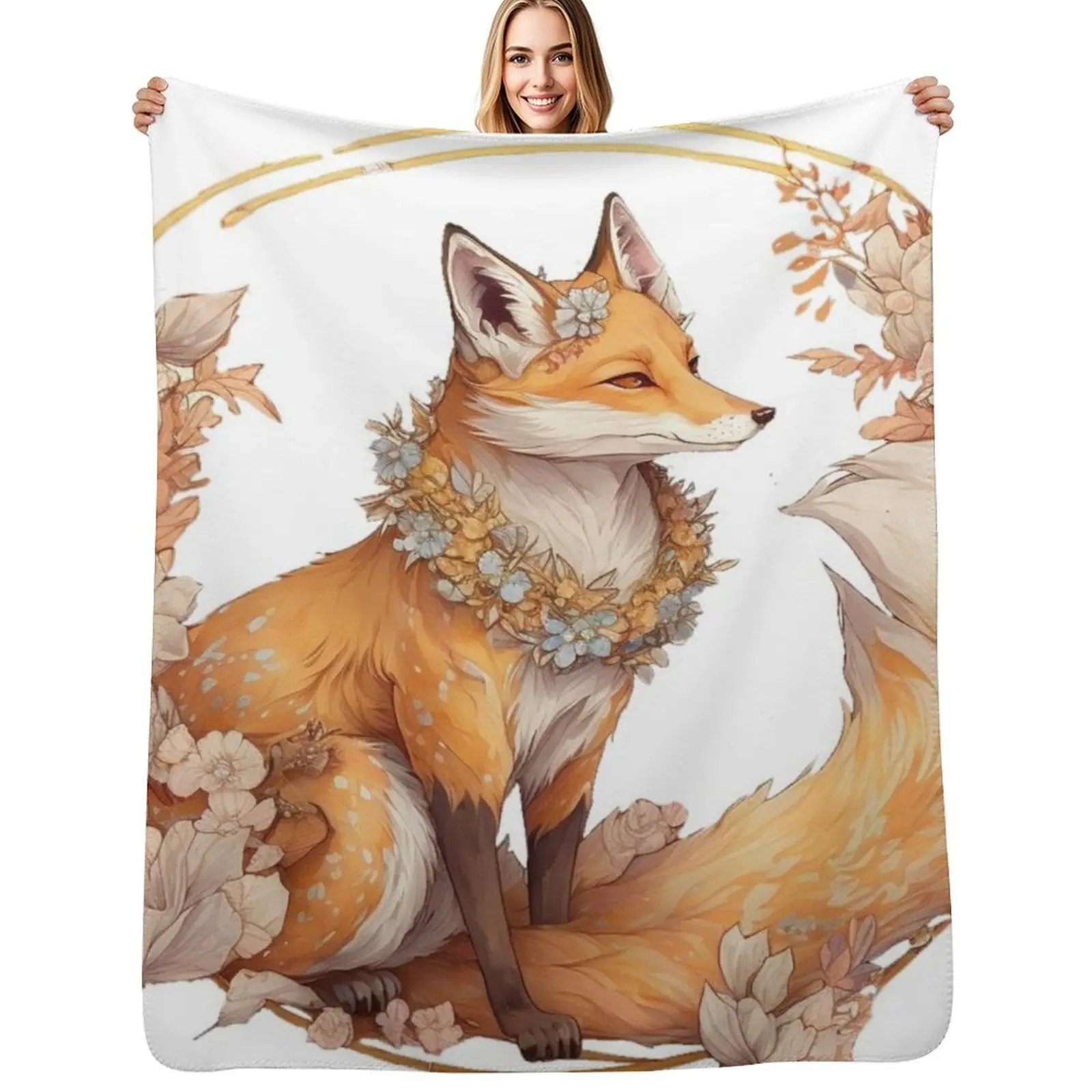 Fox Heaven Throw Blanket Durable Warm Blanket for Daily Home Use