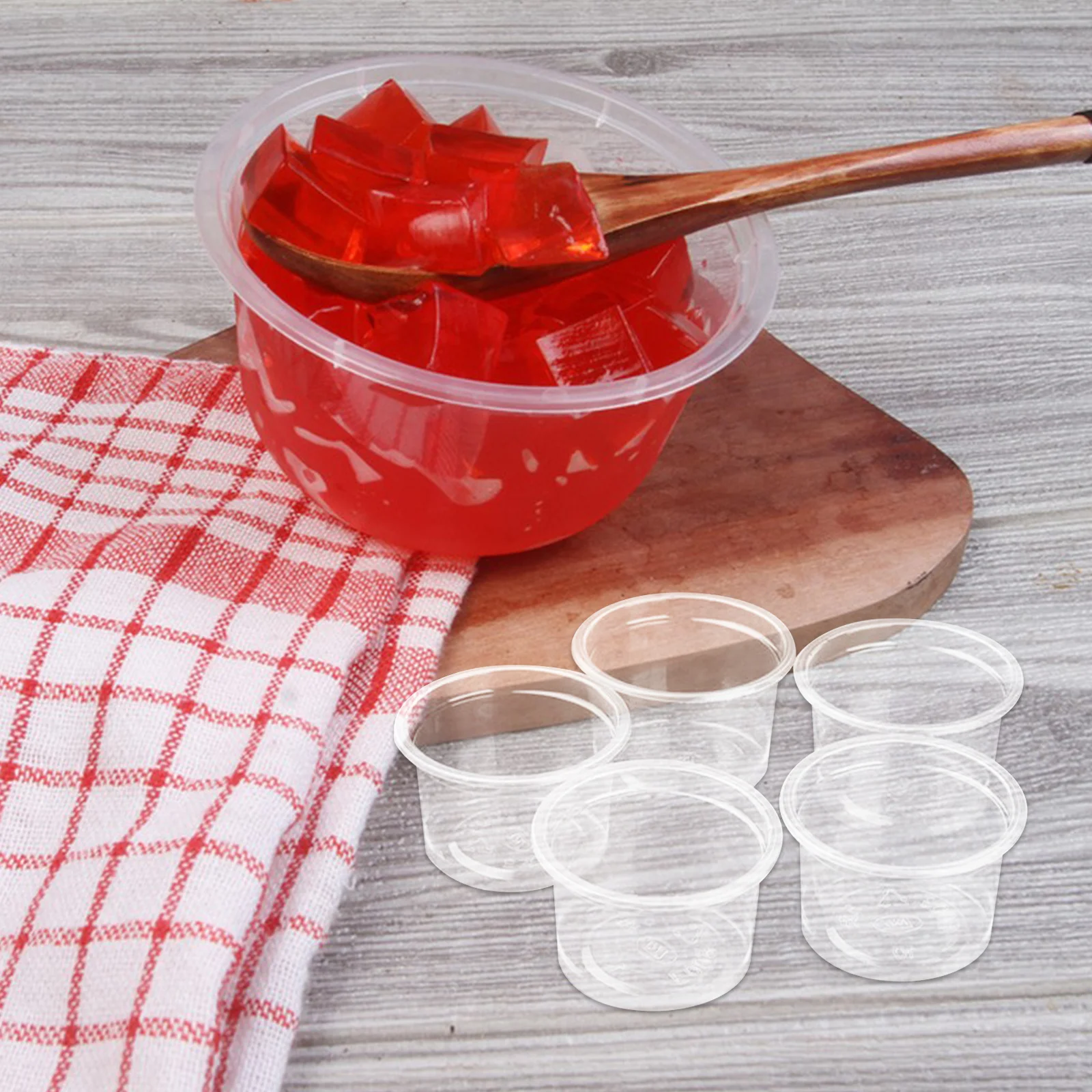 

50Pcs 140ml Clear Portion Jelly Pudding Cups with Lids Food Safe for Desserts Sauces Snacks Portion Cup Jelly Cup