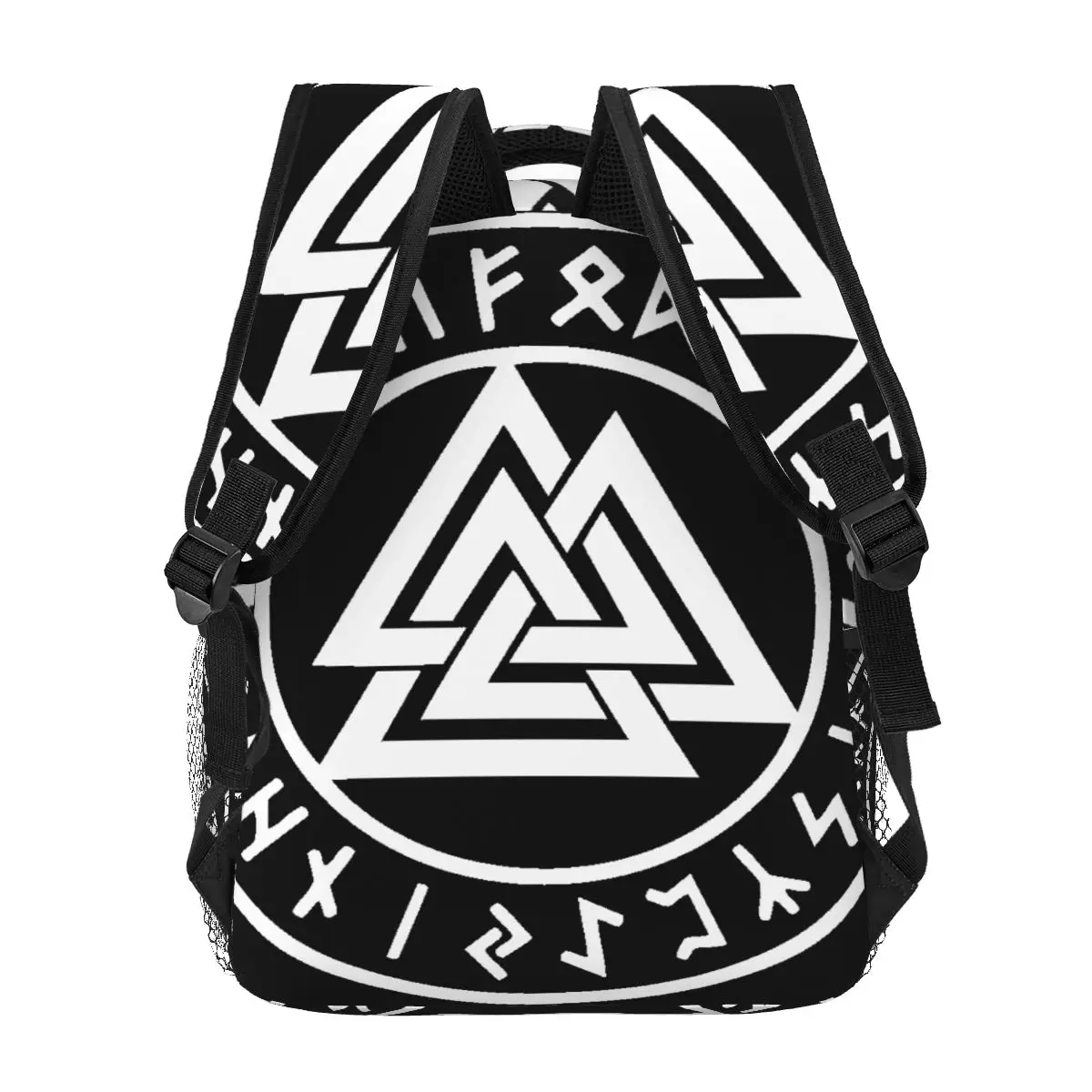 กระเป๋าเป้สะพายหลังลำลองมีสัญลักษณ์ Valknut สำหรับทุกเพศนักเรียนกระเป๋าเป้สะพายหลังใส่คอมพิวเตอร์เวลาเดินทางพักผ่อน