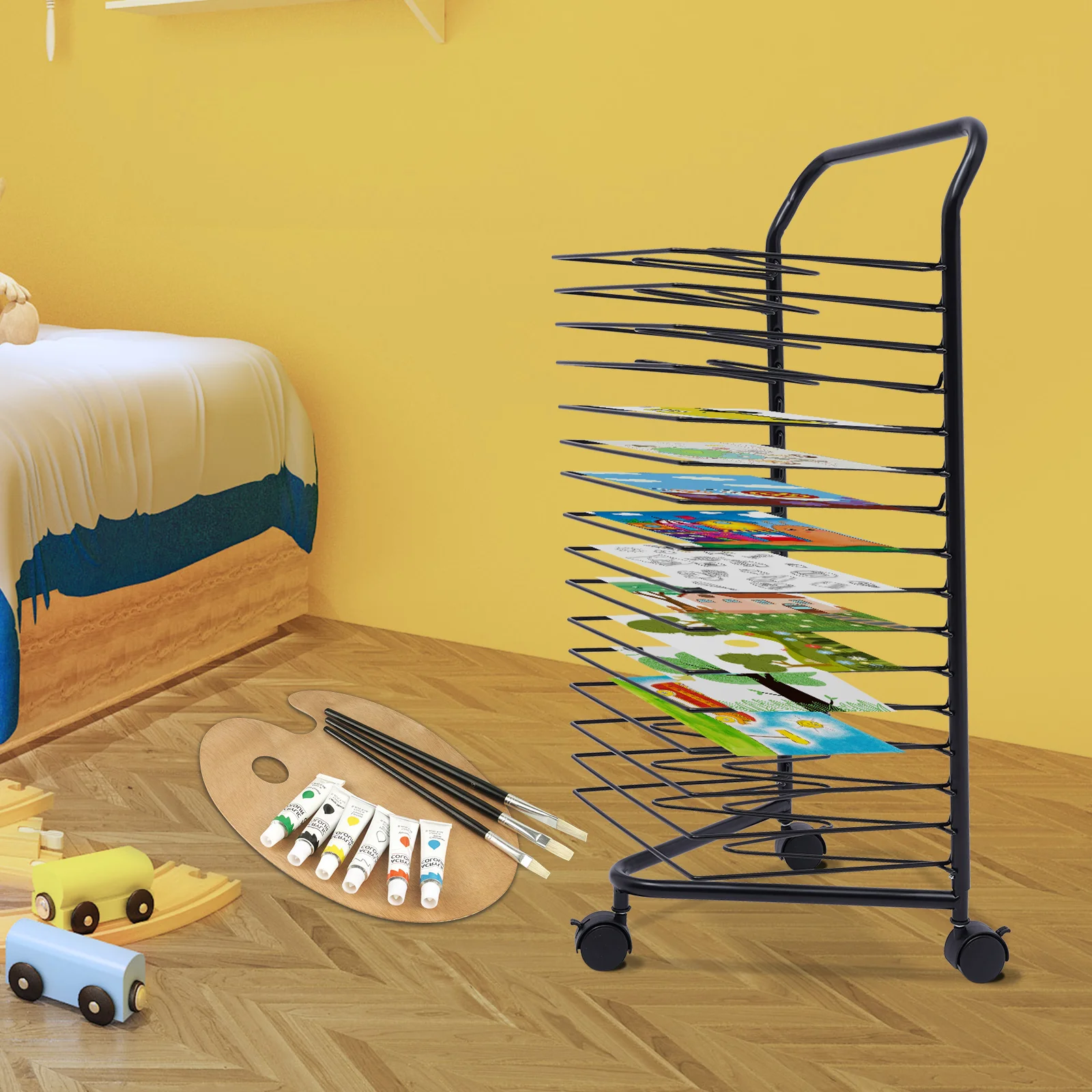 Art Drying Rack 16 Shelves Ideal For Schools And Art Clubs Height 33 Inches For Classroom Paint