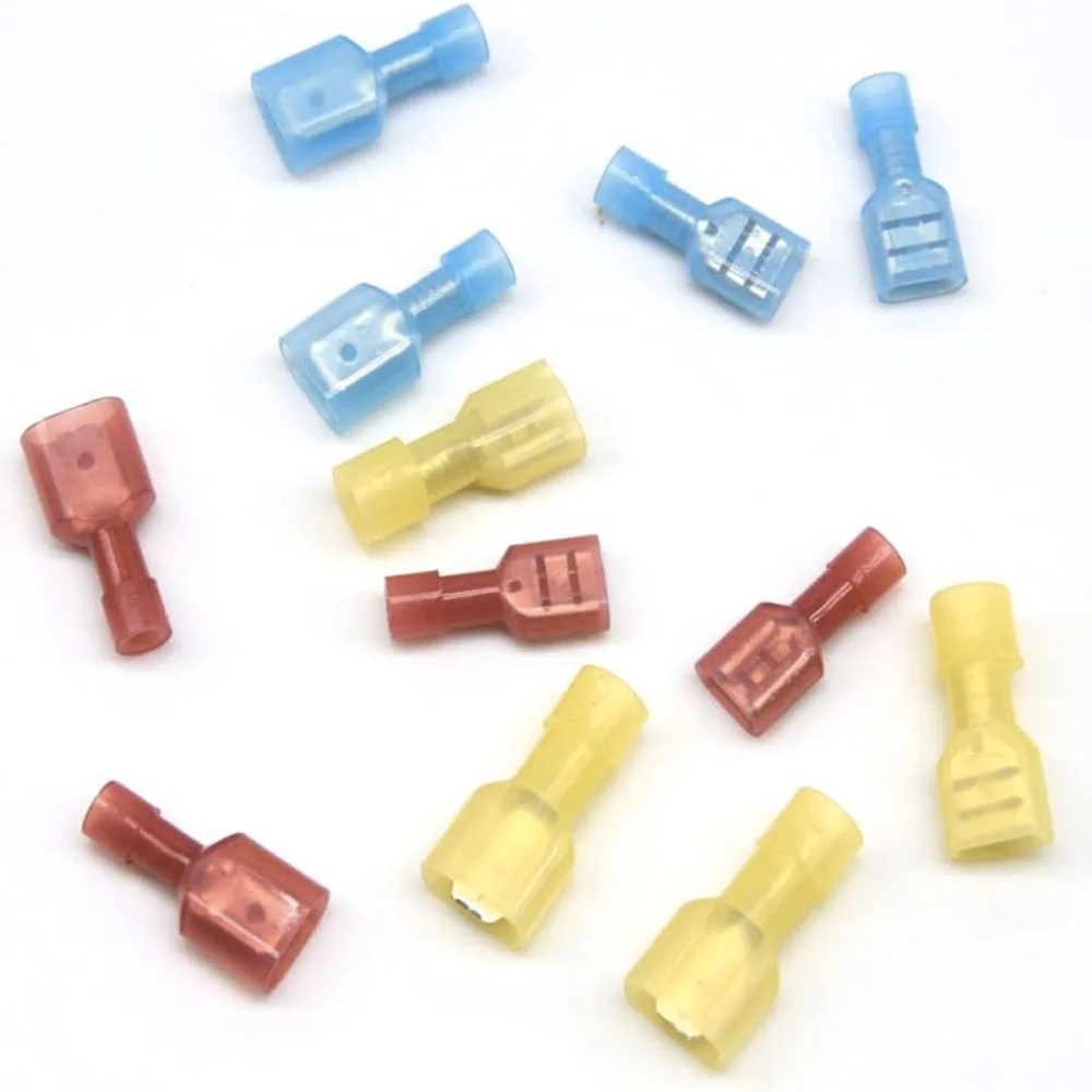 110 Pieces Spade Connectors Nylon Male And Female Wire Connectors Insulated Crimp Terminal Connectors Kit For Household Cables