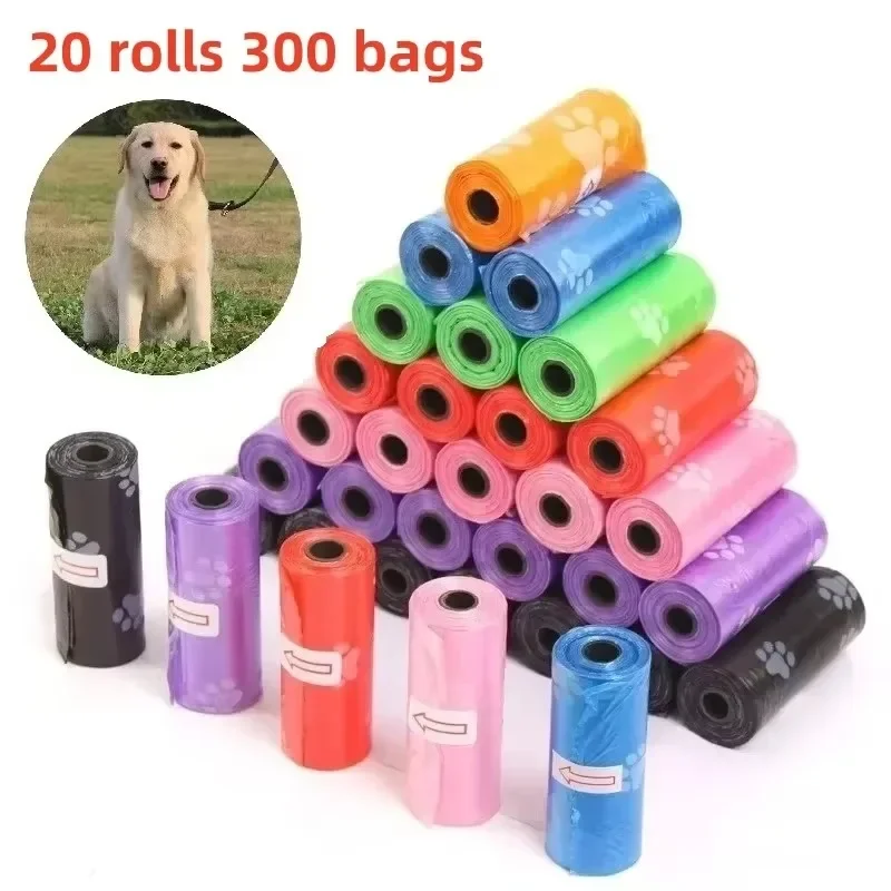 300 Count Dog Poop Bags Rolls,Leakproof Strong Sturdy Poop Bags for Dogs Doggie Cat Pets,Large Dog Waste Trash Bags 8