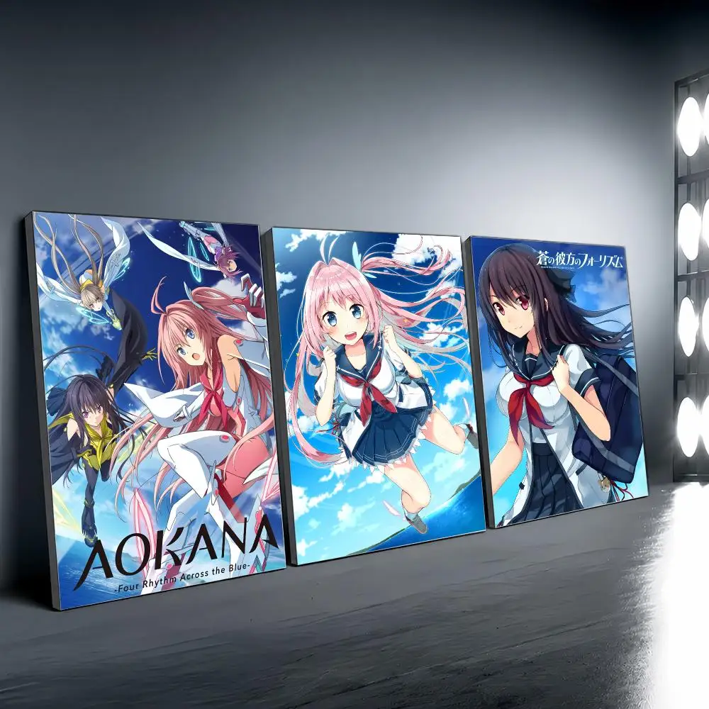 Anime A-Aokana: Four Rhythm Across the Blue Poster Vintage Wall Art Aesthetic Room Decor Print Living Room Bedroom Home Decor