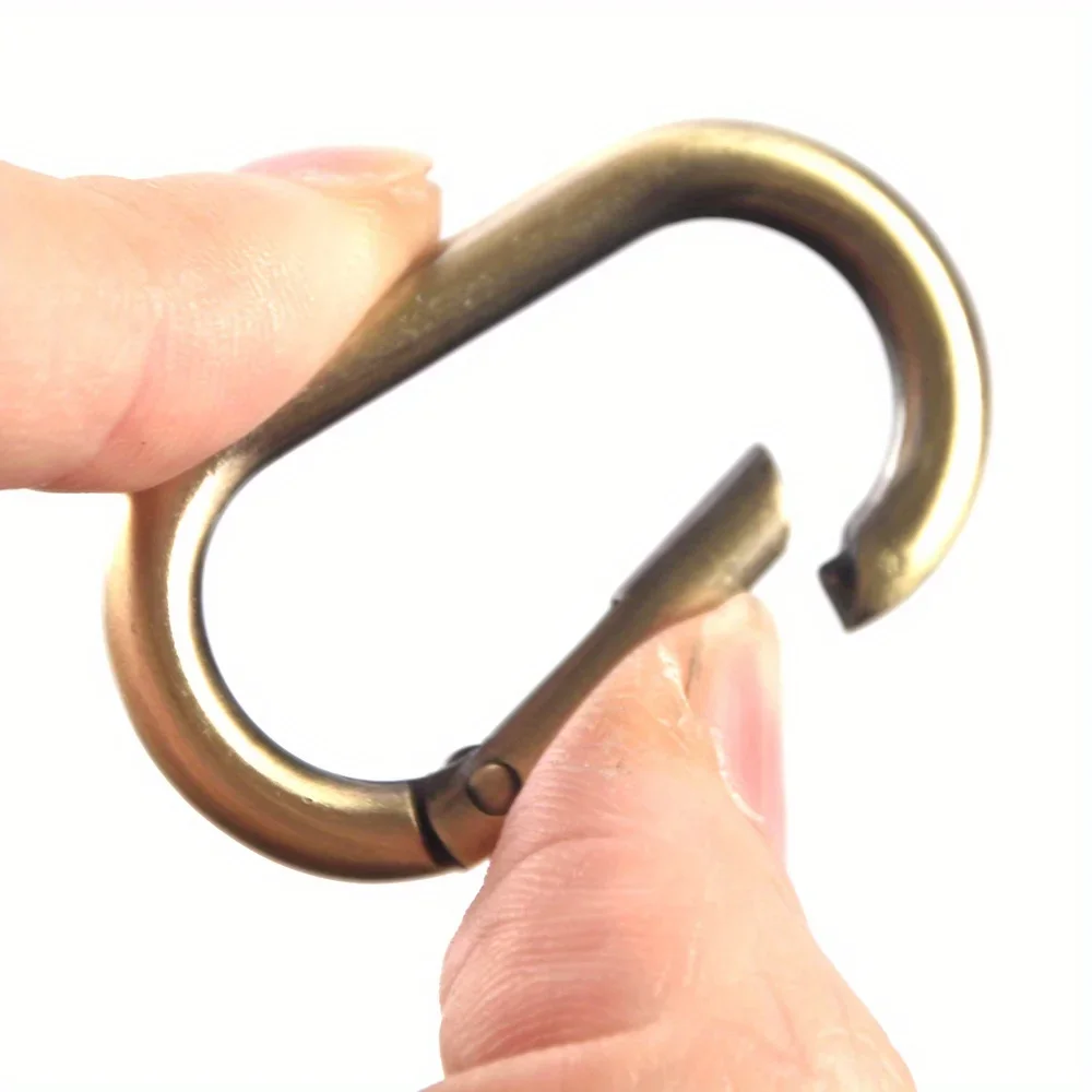 5pcs Metal Oval O Ring Spring Clasp Openable Round Carabiner Keychain Clips Hook Dog Chain DIY Jewelry Buckle