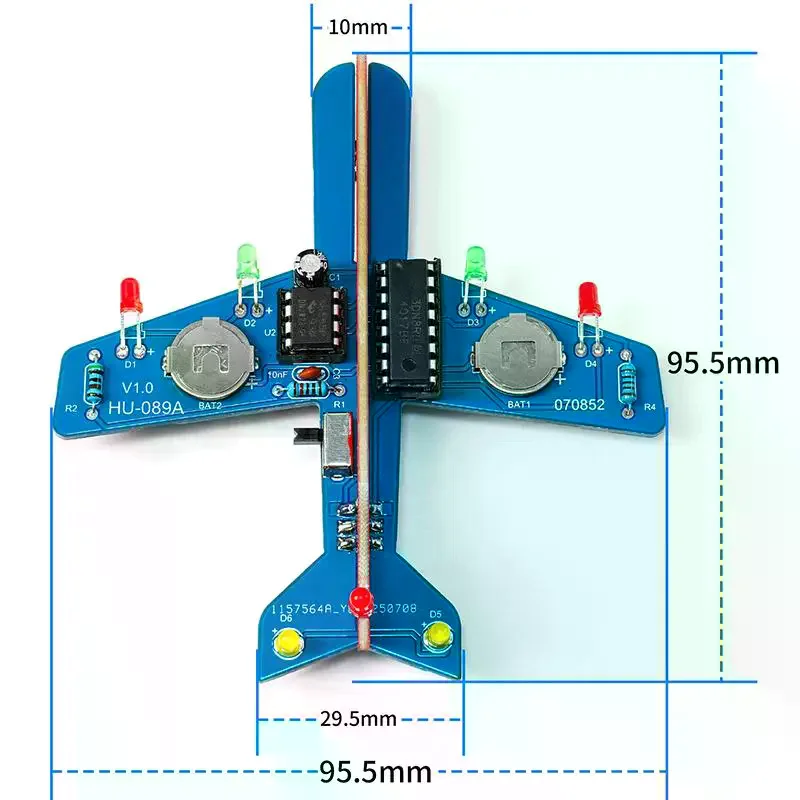 1/2/3Set LED Flow Light Aircraft Model Kit DIY Electronic Science Assembly Kit DIY Electronic Welding Set School Supplies