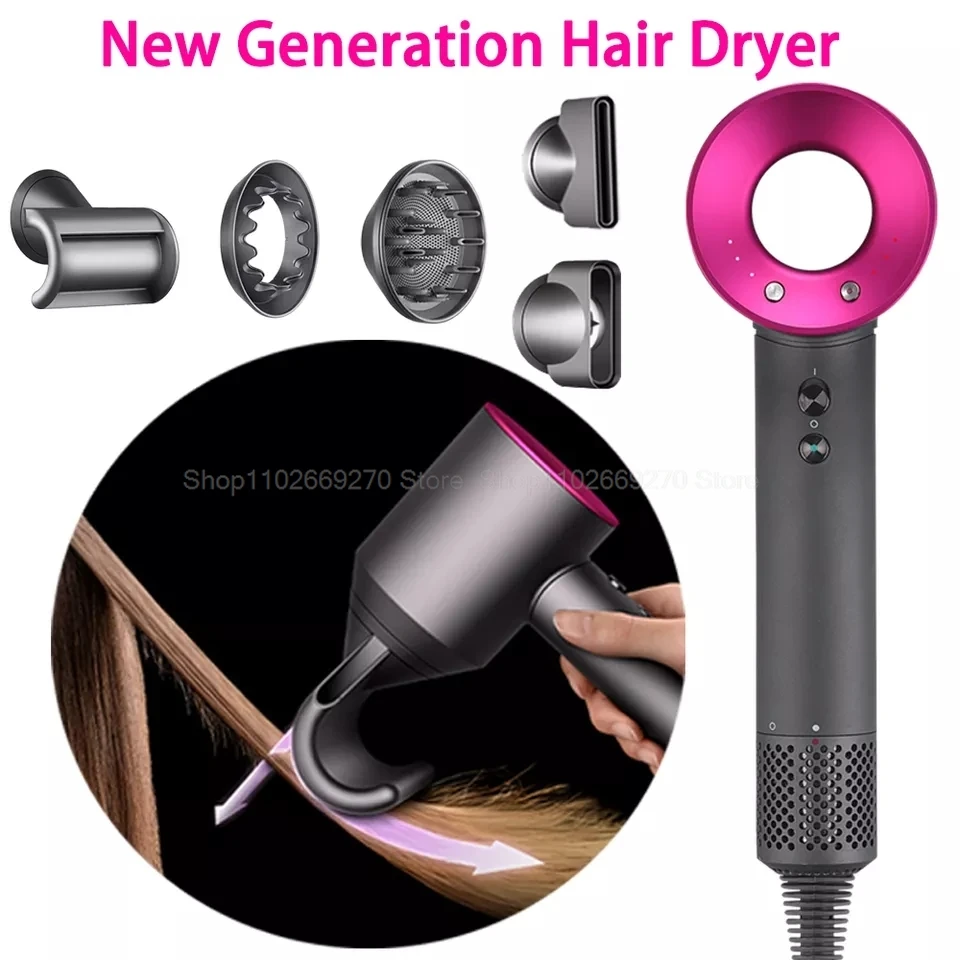 Professinal Leafless Hair Dryer 220V Negative Ion Quick Dry Home Powerful Constant Flyaway Attachment Anion Electric Hair Dryers