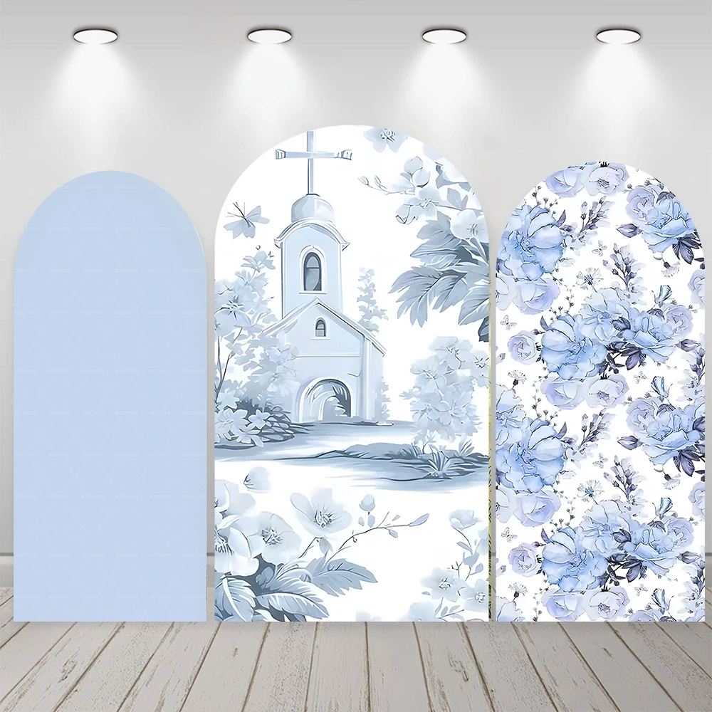 Customized Double Sided Arch Background Baptism Baptism First Communion Party God Bless Decorative Supplies Photography Props