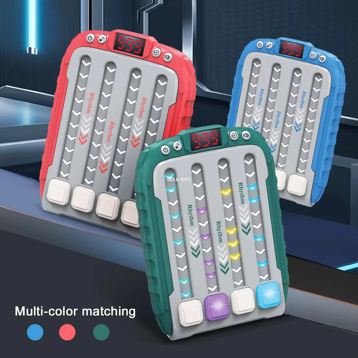 Rhythm Master Fidget Toy Quick Push Pop Music Dance Game Machine Sound Board - Decompress Party Game for Kids
