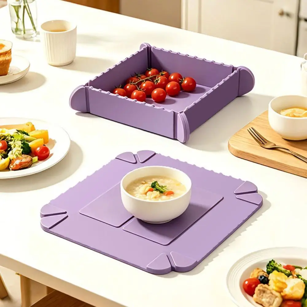 Silicone Heat Insulation Pad Stackable Anti-scald Magnetic Storage Box Non-slip Multifunctional Portable Food Organizer Cooking
