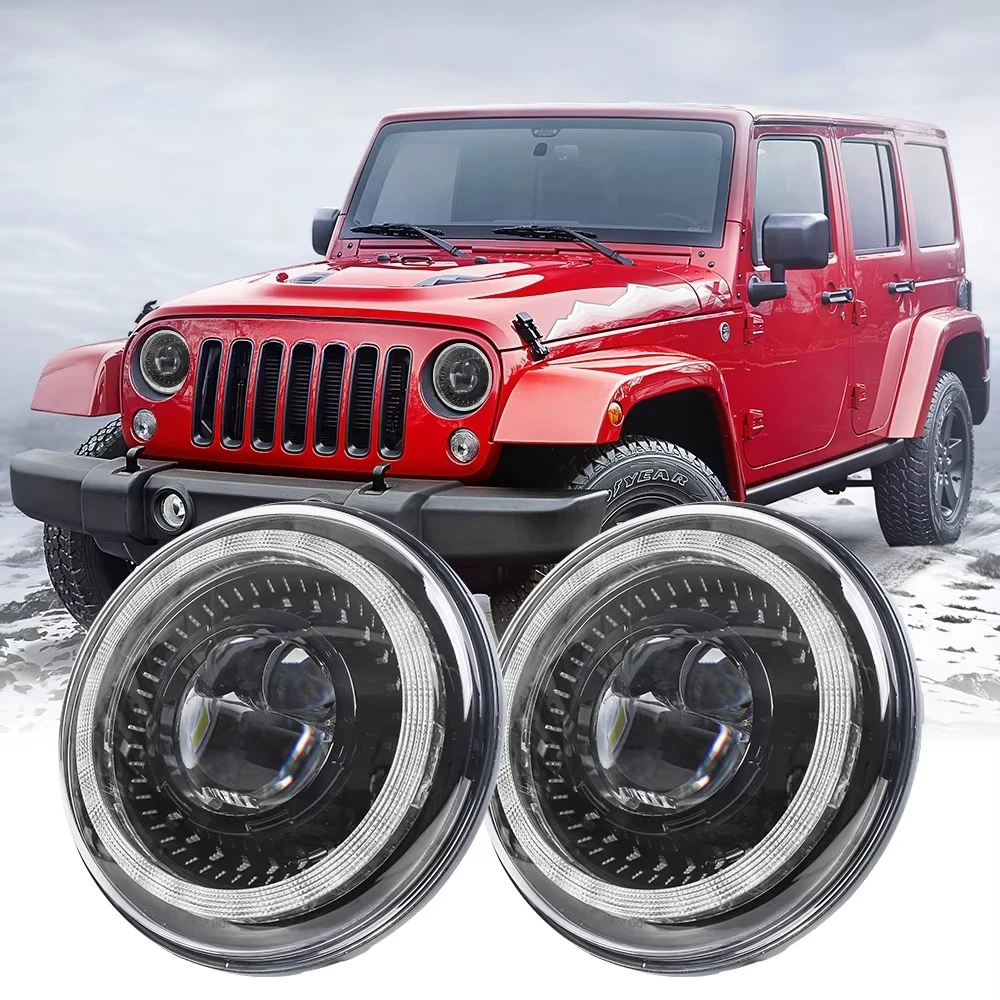 

STLF Dragon Eyes 7Inch Headlights for Wrangler Jk Hummer Camaro H2 Silverado Drl Headlights