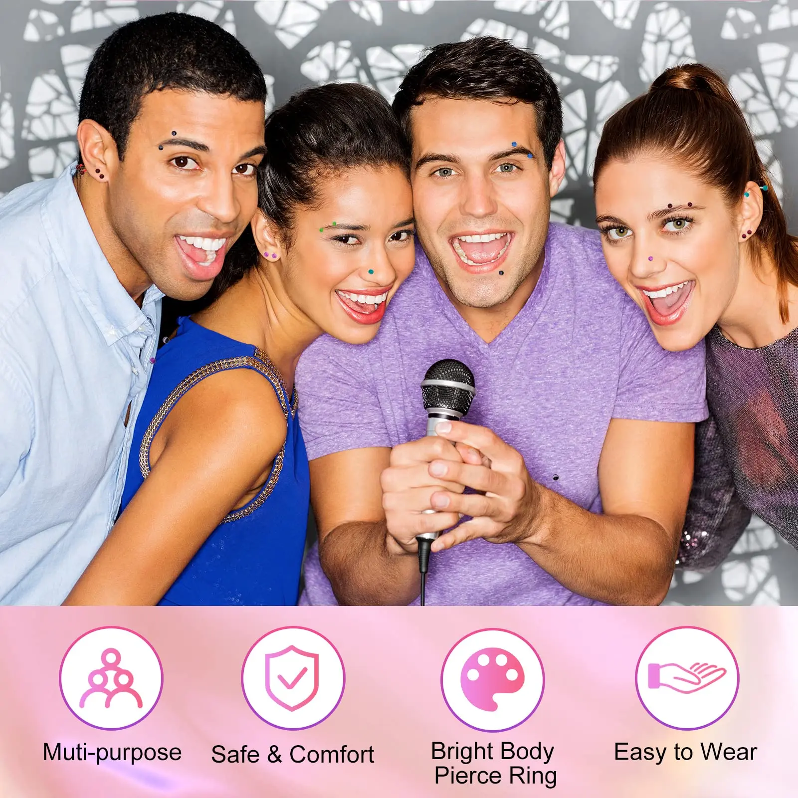 كرة ملونة شريط منحني مرن للرجال والنساء ، حلقات صف ، مجوهرات ثقب الزنمة ، رياضة ، 16 جم ، 8 كان ، 5 ، 10 حواجب ، 30 ، 50 ، أكريليك