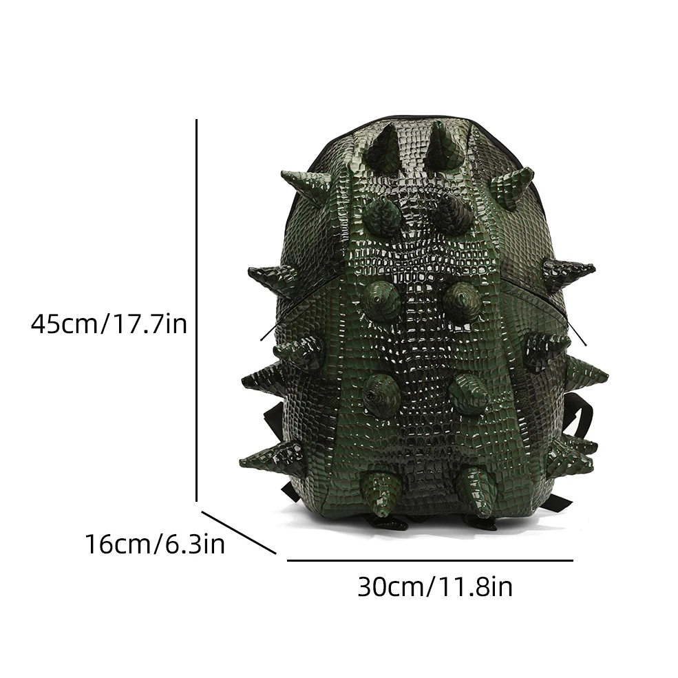 Large Capacity Backpack Crocodile Pattern PU Leather Shoulder Bag Japan Style Cartoon Hedgehog Travel Backpack Female Bookbags