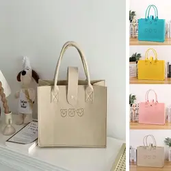 Damska śliczna filcowa torba z grubej bawełny Przenośna torba o dużej pojemności Wielofunkcyjna damska torba na telefon Casual Ladies Fashion Candy Color Handbag