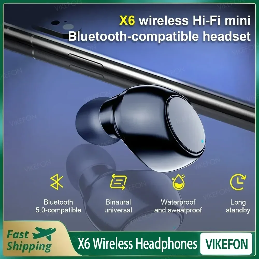 X6 Single-Side Headset Mini Bluetooth Sports Invisible Headset Car Single-Ear In-Ear 5.0 Small Headset