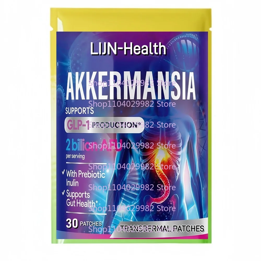 

30 пластырей Akkermansia Probiotic Transdermal Patches GLP-1 Probiotyki для женщин и мужчин — поддержка пищеварения, желоба и иммунитета