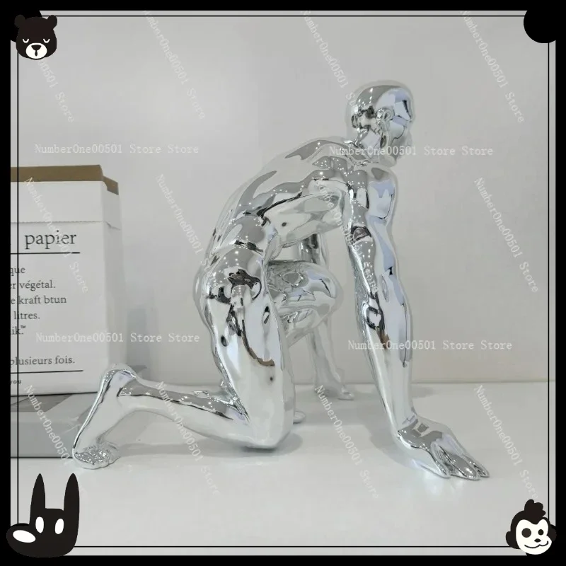 

Electroplating runner ornament gold and silver contrasting alloy sports wind desktop decoration model creative gift